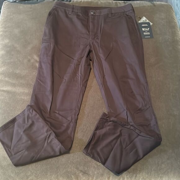 Men’s BYLT Premium Basics Classic Chino Pants Cabernet Zip/Button Size M NEW - Picture 1 of 12